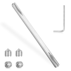 Square spindle 8 mm x 150 mm for door handle, square for door handle, spindle rod, handle pin, square pin for door handles, door lock, inner door, fixing pin, door handle, steel, with 1 key, 4 screws