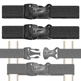 Woyeainy Double Doors Fefrigerator Locks for Kids Child French Door Fridge Locks for Baby Safety Fridge Guard Strap for RV Cabinet (Black) (3 Key, Black)