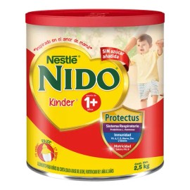 Leche de fórmula en polvo sin TACC Nestlé Nido Kinder en lata de 2.5kg - 1 año +