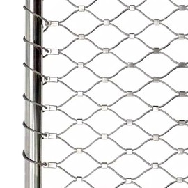 RAUMPA Flexible Edelstahl Chain Link Rope Net Rolls 5x8ft Chicken Wire Fencing Safety Metal Netting Net Rolls Rope Mesh Fence Heavy Duty Protection for Garden Balcony Patio Poultry Barrier