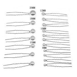 YFFSFDC U-Pin Hair Clips, Pearl (Silver, Set of 18)
