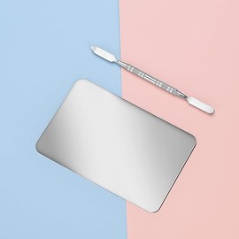 Paleta De Maquillaje Cosmético De Acero Inoxidable, Paleta De Maquillaje De Mezcla Cosmética Profesional, Herramienta De Maquillador De Espátula, Paleta De Mezcla De Crema De Color De Salón