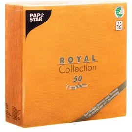 Papstar, 50 Servietten "ROYAL Collection" 1/4-Falz 40 cm x 40 cm orange, #82219