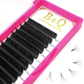 Self-Fanning Eyelashes, .03 .05 .07.10, Easy Fan Lashes for Volume Technique, C D Curl Volume Eyelash Extensions, 8–15 mm Mixed Lengths (8–15 mm Mix, C-0.03)