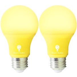 Bluex Bulbs 2 Pack BlueX LED A19 Yellow Light Bulb - 9W (60Watt Equivalent) - E26 Base LED Bulb, Party Decoration, Porch, Home Lighting, Holiday Lighting, Decorative Illumination