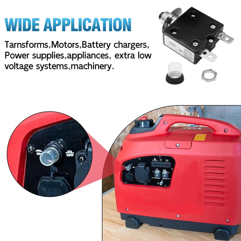 MDEOOSKY 15A Push Button Thermal Circuit Breaker Thermal Switch Reset