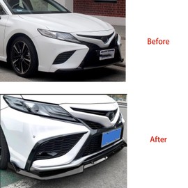 Hyorabyn Front Bumper Lip for Toyota Camry SE/XSE/TRD Sport Style 2021 2022 Front Lip Lower Chin Spoiler Splitter 3PC Carbon Fiber Color