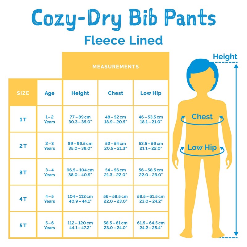 Jan & Jul Cozy-Dry Waterproof Dungarees Lined Snow Pants for