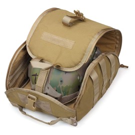 M MCGUIRE GEAR Tactical MOLLE Clamshell Helmet Bag, Padded and Fleece Lined Storage Case for Airsoft MilSim Motorcycle and Bike Helmets, MOLLE Compatible (Coyote)