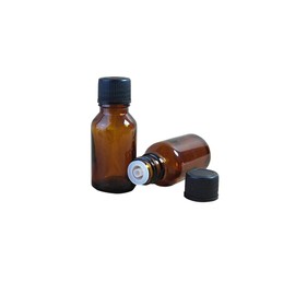 6PCS ätherisches Öl Glas innen Travel Flaschen mit Plug und schwarz cap-empty Gläser Kosmetik makeupwater Emulsion Elite Fluid Vorratsdosen (braun)(20ml)