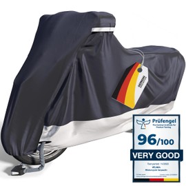 VELMIA Motorcycle Cover - Extremely Heat Resistant up to 550F, Waterproof for All Seasons, Fits Motorcycles, Scooters, Mopeds & Harleys