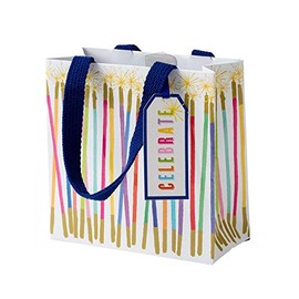 Caspari Party Candles Small Square Gift Bag, 4 Count