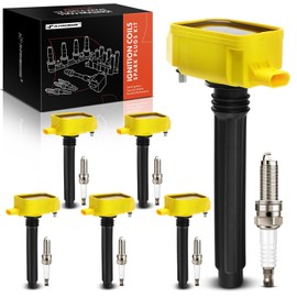 A-Premium (Yellow) Set of 12 Ignition Coil Pack and Iridium Spark Plugs Compatible with Ram 1500 2019, 1500 Classic 2021 & Jeep Grand Cherokee 2016-2018, Wrangler & Dodge Durango & Chrysler Pacifica