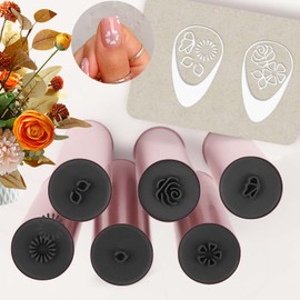 Pack of 6 Nail Arts Stamp Pen, Nail Art Pen Set, Nail Art Stamp Pen Set, DIY Nail Graffiti Nail Art Dotting Tools, Nail Stamper Tool, Nail Art Pens, Easy to Use for Women and Girls