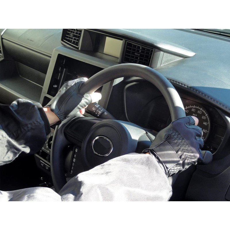 Lezax Half Finger Mesh Gloves Driving Gloves [Black] 28