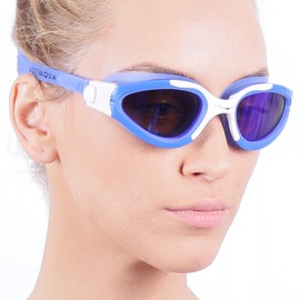 AqtivAqua Polarized Swimming Goggles Swim Goggles for Adults Men Women Kids Youth Girls Boys Children Polarised PDX (Blue Goggle + Blue Case)