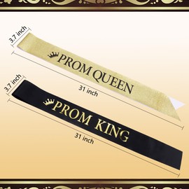 TOBATOBA Prom King and Queen Sashes, Prom Sashes King and Queen Crown Set Graduation Dance Wedding Bridal Shower Birthday Party Accessories