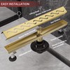 muschbath 28 Inch Linear Shower Drain, Brushed Gold Shower Drain,