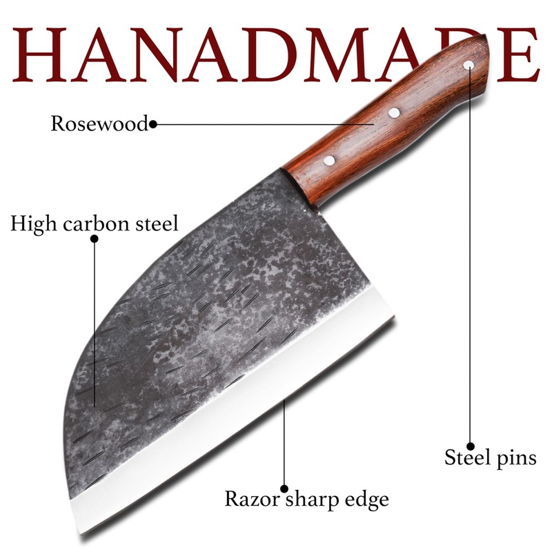 Handmade Serbian Butcher Cleaver - Blade Made of 1095 High