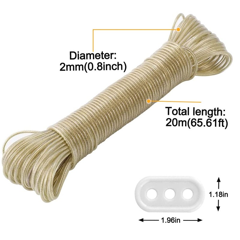 Washing Line Rope With Steel Core, Heavy Duty Laundry Lines,
