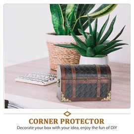 FOMIYES Book Protector 24Pcs Metal Book Corner Protectors, Iron Furniture Decorative Corner Cover, Vintage Angle Protector for Album Scrapbooking Menu Diary (Yellow) Book Boxes Decorative