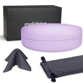 molshine Hard Shell Sunglasses Case, Classic Extra Large Case for Oversized Sunglasses and Glasses, lavender