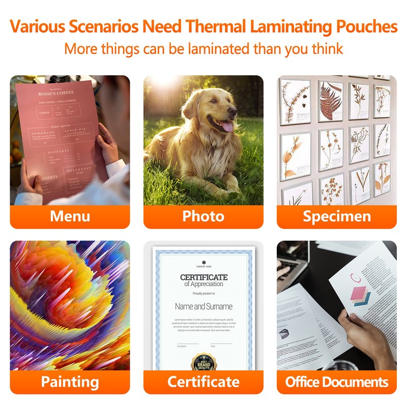 SJPACK Thermal Laminating Pouches, 9 x 11.5 Inches Laminating Sheets,