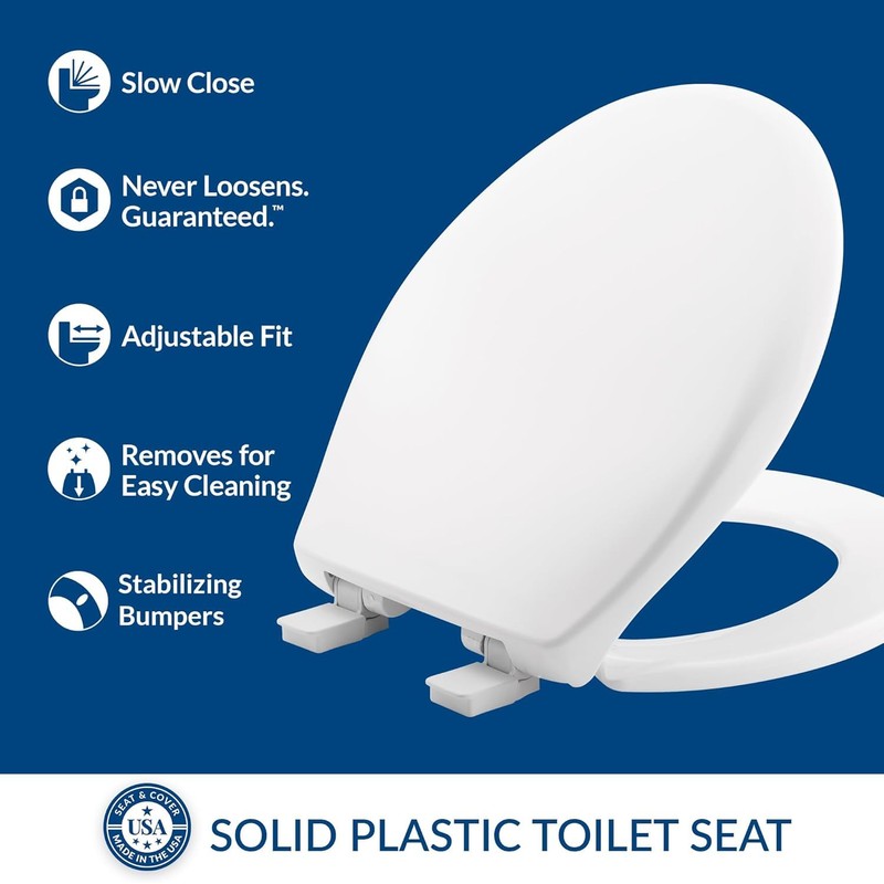 Mayfair Aurora Slow Close Toilet Seat, Easy Clean Hinges and