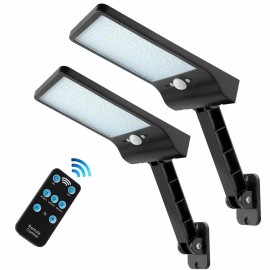 Auzev 2 PACK Luces Solares, Luz de Pared 56 Led Energia Solar con Sensor de Movimiento