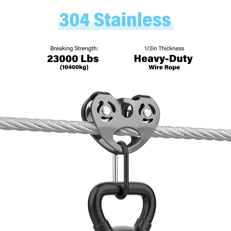 1/2” Stainless Steel Cable, 30ft 304 Stainless Steel Aircraft Cable