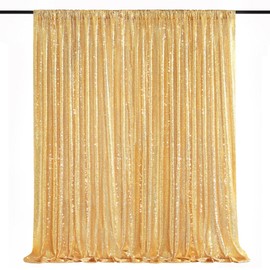 Sequin Backdrop 4ftx10ft Gold Glitter Curtain for Birthday Baby Shower Photography Background Decorations