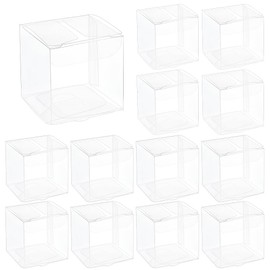 BENECREAT Pack of 120 Transparent Plastic Gift Boxes, 4 x 4 x 4 cm, Gift Packaging for Wedding Party, Valentine's Day Gift Packaging