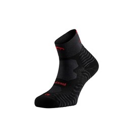 Lurbel Stone Pro Trail Running Socks, Racing Socks, Seamless Socks, Breathable Sock, Ankle Socks, Unisex, black/red, L