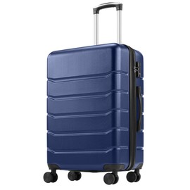 OLIXIS Central Hardside Expandable Luggage with Spinner Wheels, Blue, 24 in