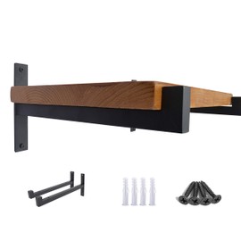 OVOV 2 Pack Shelf Brackets 12 inch Heavy Duty Floating Shelf Bracket Wall Mounted Support Tablette Industrial Metal Shelf Supports