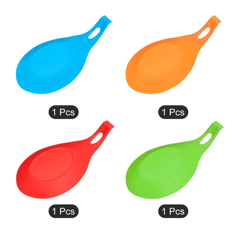 uxcell Silicone Spoon Rest, 7.68" x 3.74" Heat Resistant Kitchen
