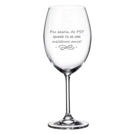 Verre gravé - Meilleure amie(PSY) - Verre à vin 20oz