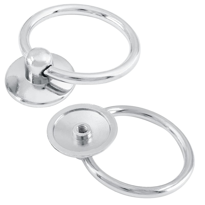 Waziaqoc 6PCS Modern Style Ring Pulls, Chrome Pull Ring Zinc