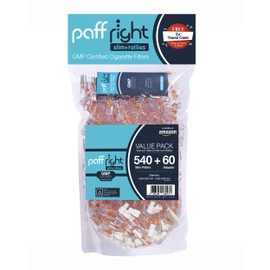 Paffright Slim 540+60 Zigarettenfilter, Zigaretten Filter Aufsatz, 540 Plastik Zigarettenspitze für Slim Zigaretten 5.2mm - 6mm, Stop Teer und Nikotin, Aufsteckfilter für Raucher, Filteraufsatz
