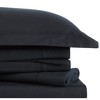 Brooklyn Loom Cotton Percal Sheet Set, King, Black