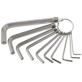 AYLIFU 1Set Allen Wrench Hex Key Set 10 in 1 L Shape Hexagon Head Wrench Wrench Size: 1.5mm, 2mm, 2.5mm, 3mm, 3.5mm, 4mm, 5mm, 6mm, 8mm, 10mm (Silver)