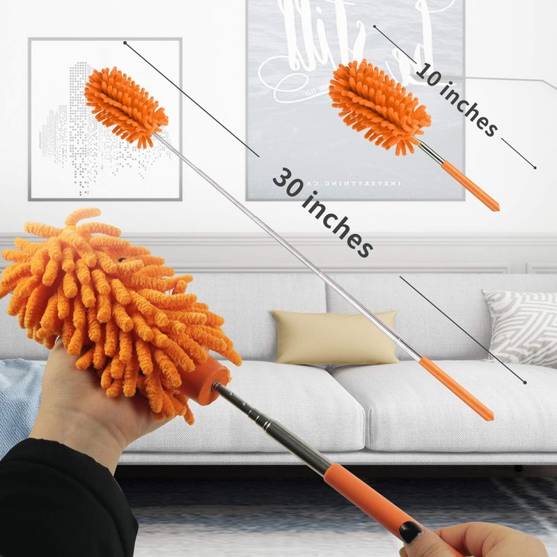 Microfiber Duster for Cleaning, Dusters with Telescoping Extension Pole, Extendable