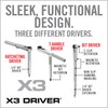 Real Avid X3 Ratcheting Screwdriver Set with 13 Bits, 3-in-1