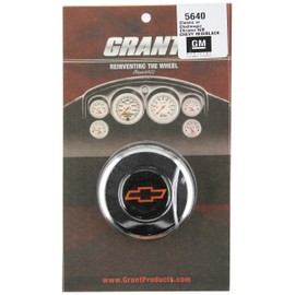 Grant 5640 Chrome Horn Button (Chevy Bow Tie, Black/Red)