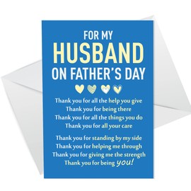 RED OCEAN Fathers Day Card For Husband, Husband Fathers Day Card, Fathers Day Card, Card For Him, Card For Husband