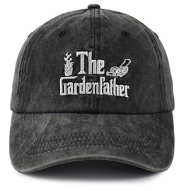 Gardening Gifts for Men, Gardenfather Hat, Garden Baseball Cap, Fathers Day Christmas Retirement Birthday Gifts for Dad Papa Grandpa Husband Gardener Black