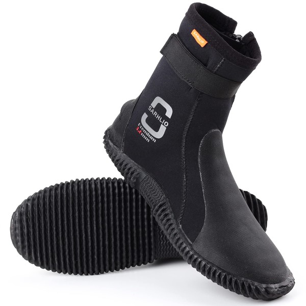 SARHLIO Neoprene Dive Boots Zippered Premium 3mm with Anti-Slip Sole