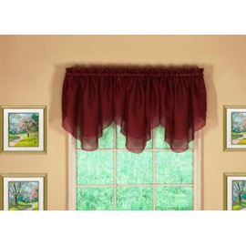 Today's Curtain Emelia Original Voile Ascot 25", Burgundy, 40" W x 25" L