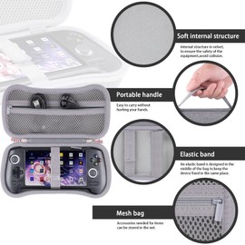 Khanka Hard Case for Anbernic RG556 Retro Handheld Game Console,Storage Carrying Bag for RG556 5.48-Inch Android Retro Handheld Game Console，Case Only (Gray)