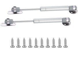 10" Length Gas Strut, 20N/4.4 lb Hydraulic Air Prop Lift Support Cabinet Hinge Kitchen Cabinet Door Air Spring Door Impact Cabinet Hinge Silver, (2 Sets)